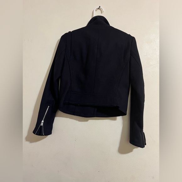 GAP Wool Blend Moto Jacket with Silver Zippers - Picture 2 of 4
